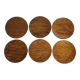 Set of 6 wooden plates "Lapacho" from South America, 20 cm