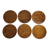 Ensemble de 6 assiettes en bois "Lapacho" d'Amérique du sud, 20 cm