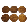 Set of 6 wooden plates "Lapacho" from South America, 20 cm