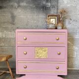 30s Old Rose and Gold chest of drawers
