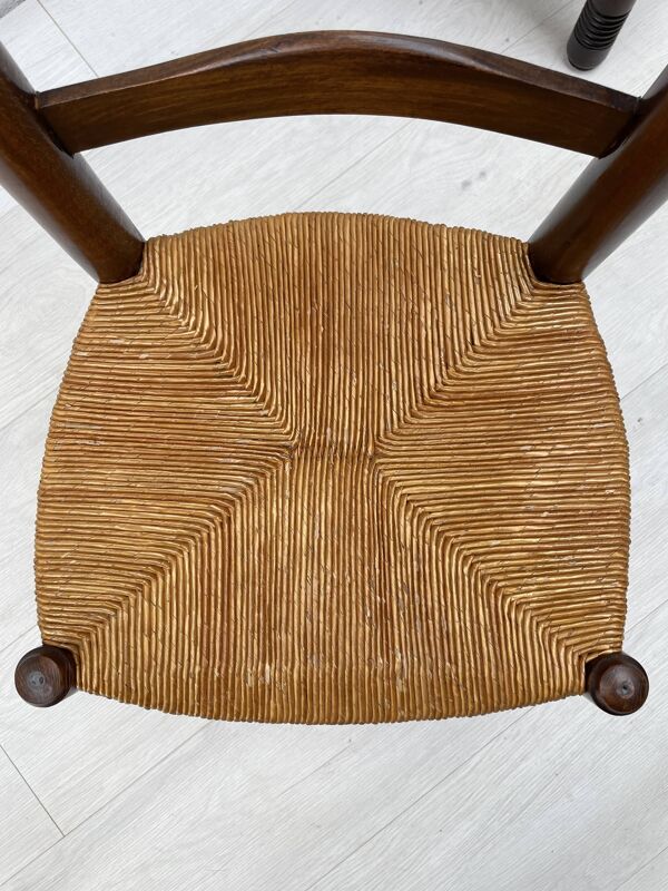 Chaise en hêtre et paille