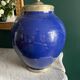 Pair of blue ceramic lamps