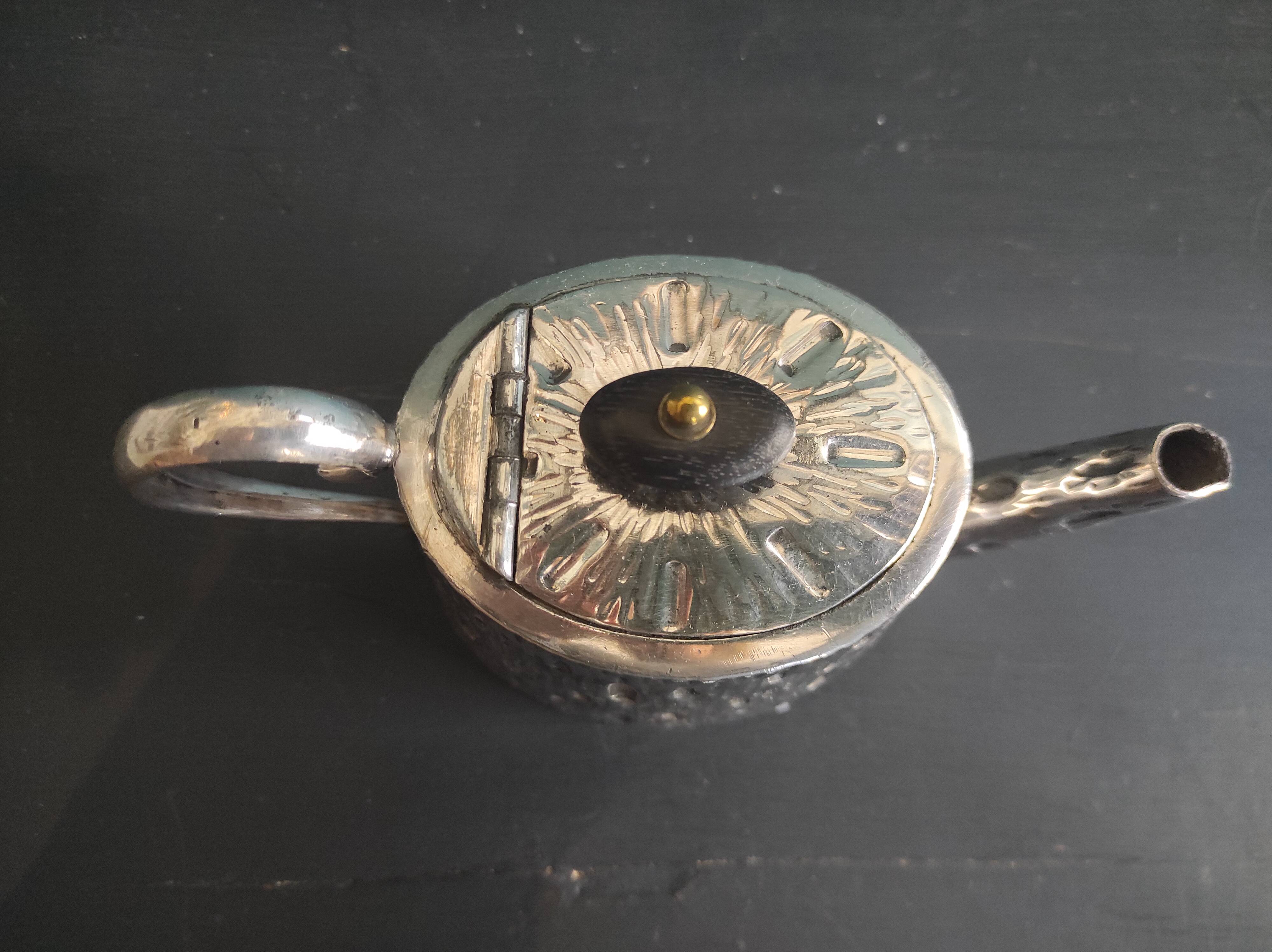 Silverplated tea pot, Kirby, Beard & Co, Paris, Made in England