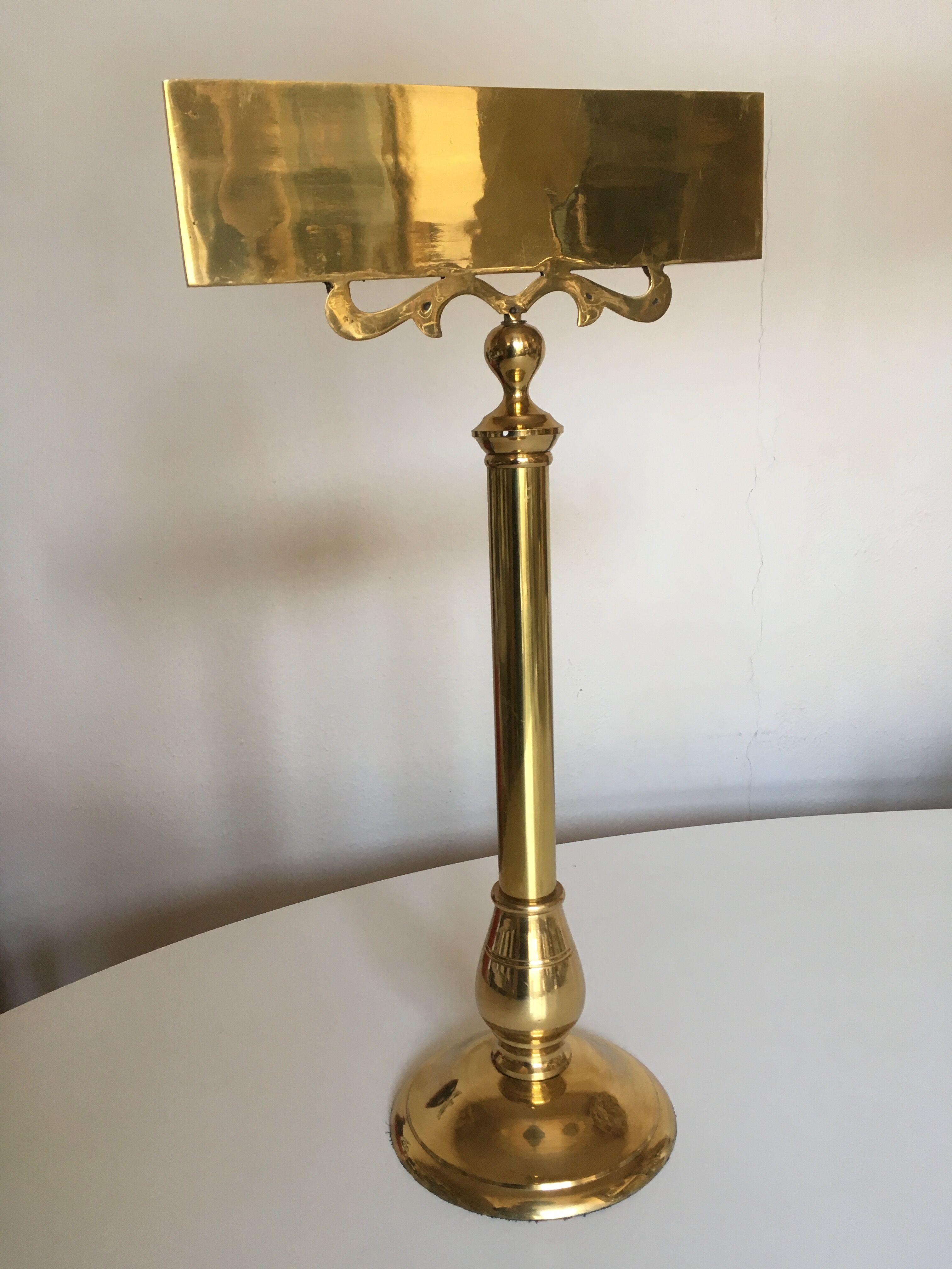 Brass Cash brewery counter plate on foot