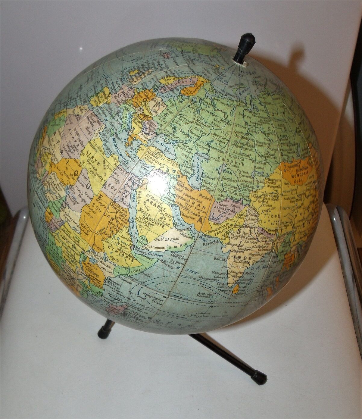 Vintage map 1950 Girard and Barrere globe