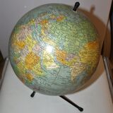 Vintage map 1950 Girard and Barrere globe