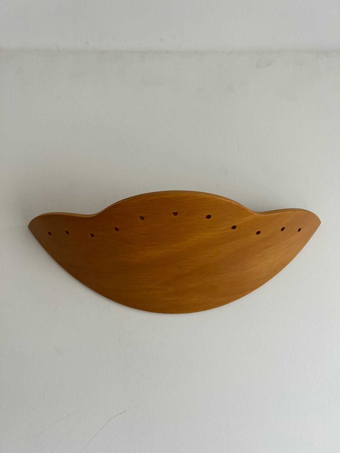 Pair of vintage wall lamps in wood France 1980