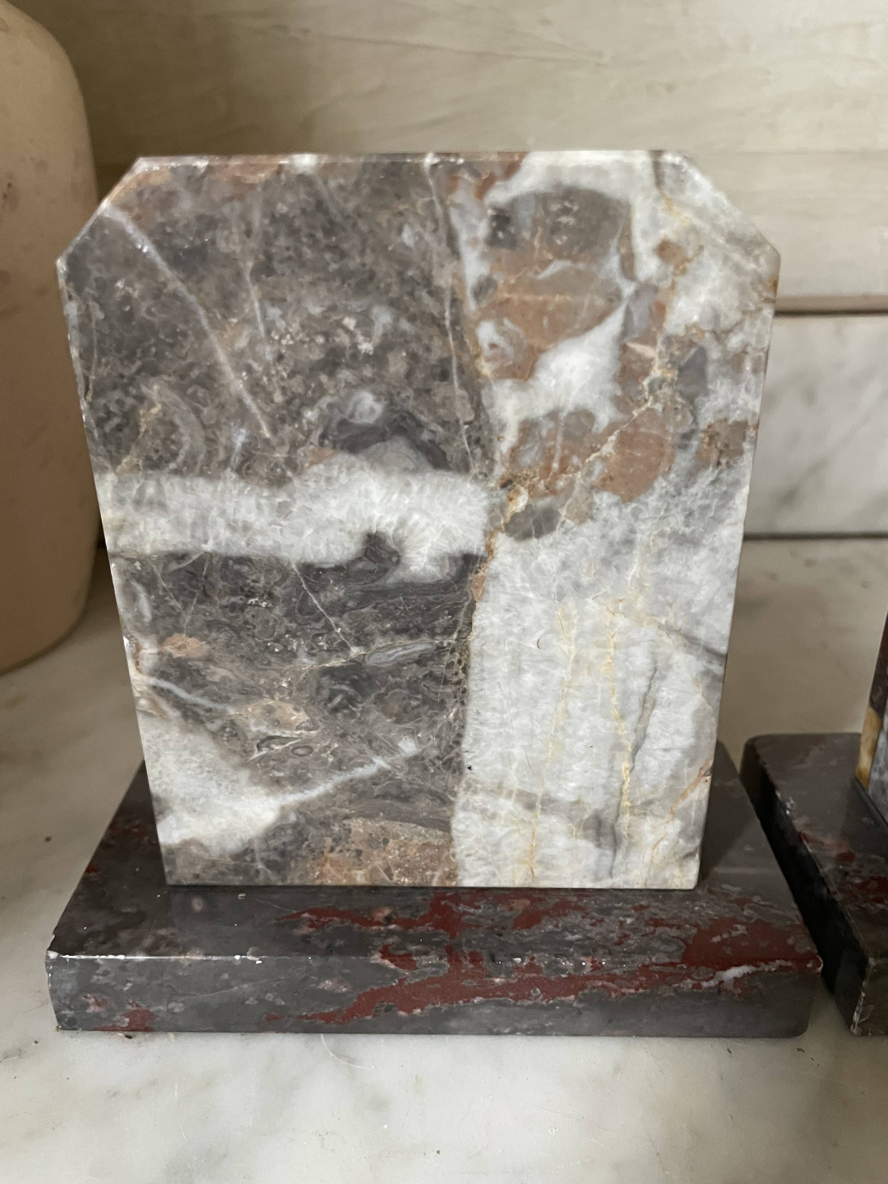 Art Deco marble bookends