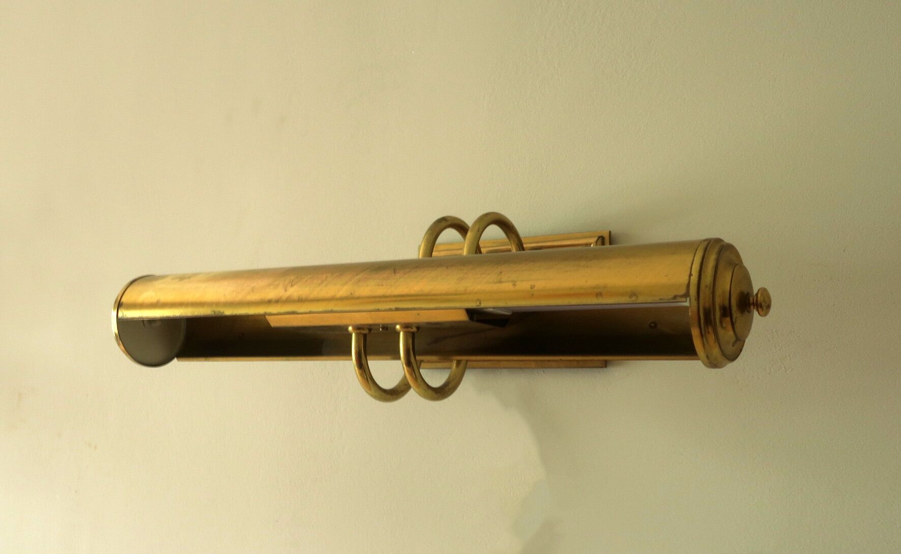 Pair of brass adjustable wall reading lights 1960s