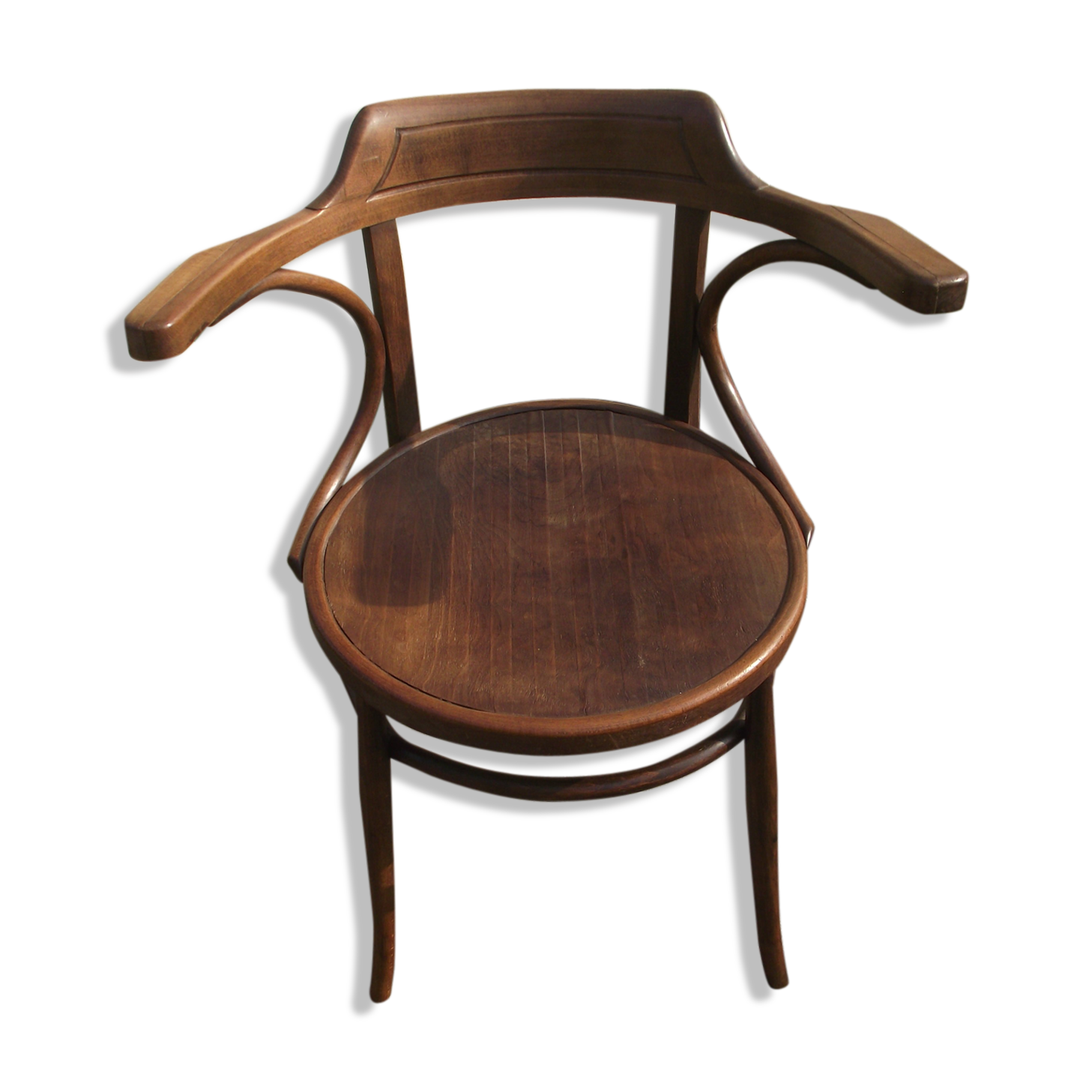 Fauteuil de bureau bois courbé baumann début 20 ème