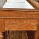 Walnut and marble dressing table, mercury mirror, circa 1850.