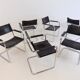 Set of 6 leather cantilever chairs
