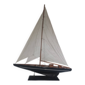 Large classic wooden pond sailboat model - Marine decor