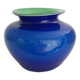 Vase en verre soufflé bleu et vert de Murano