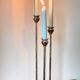CANDLE HOLDER 3 Lights METAL Patinated Chrome