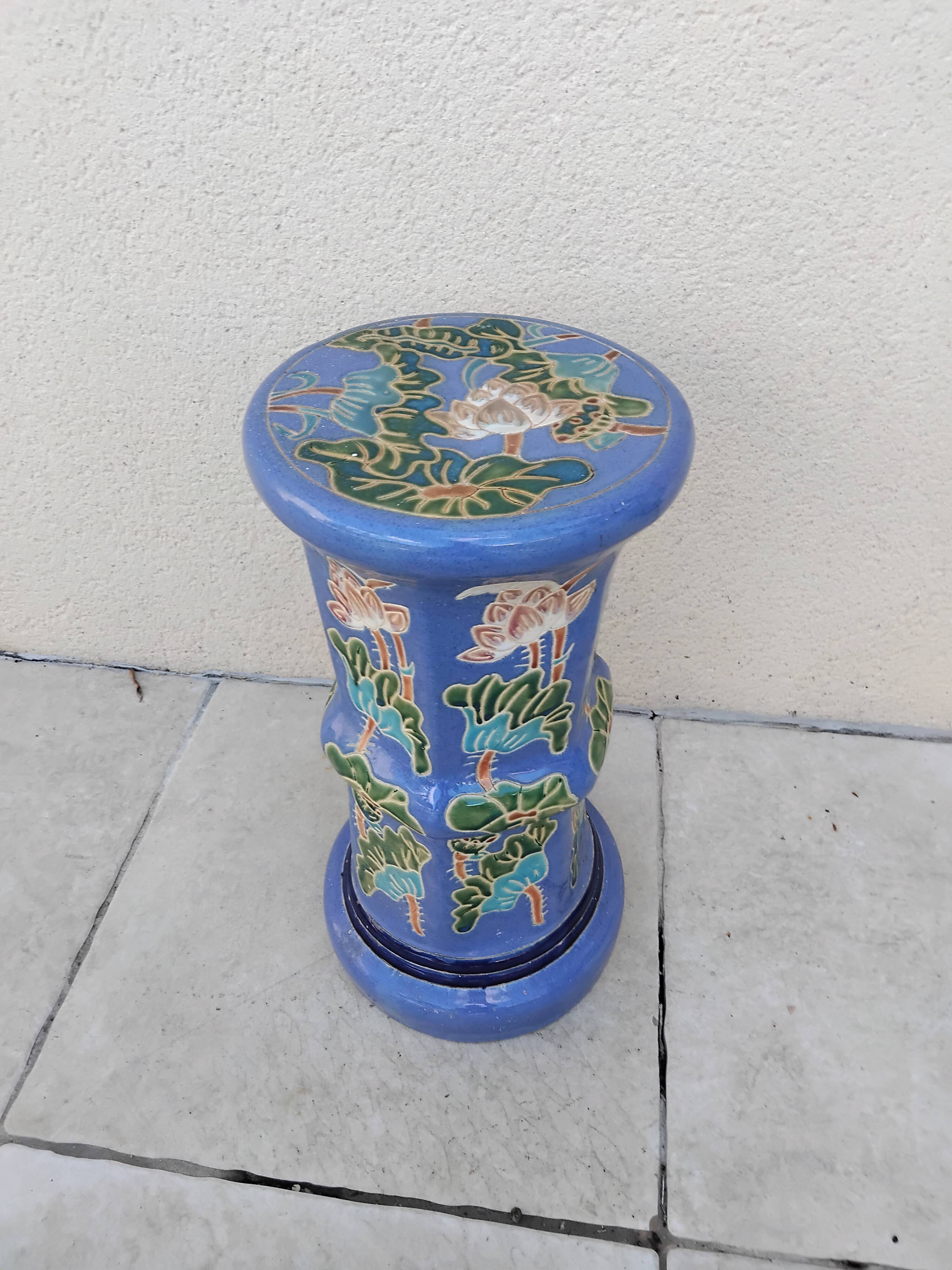 Colonne, porte-plante en céramique, années 80