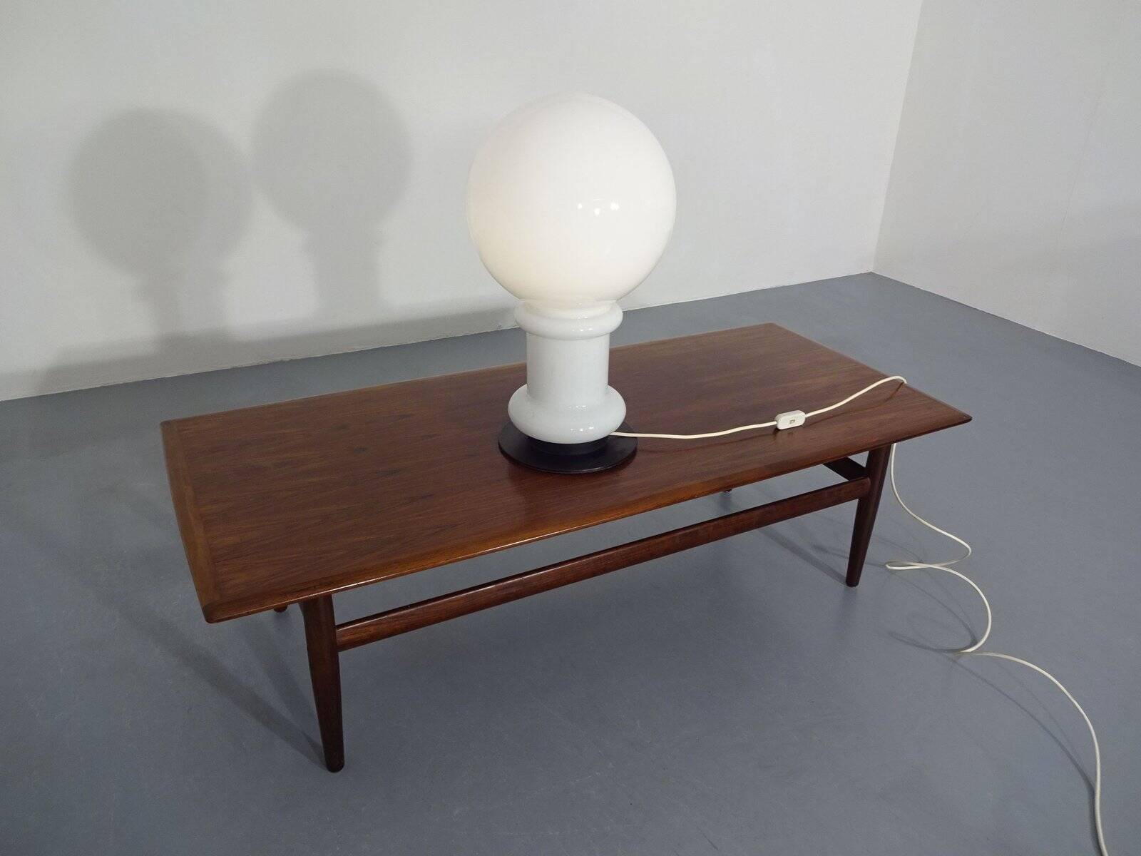 Opal Glass Floor Lamp from Glashütte Limburg, Germany, 1960s
