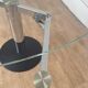 Groove extendable design dining table in tempered glass and chromed steel
