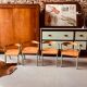 Lot de 4 chaises enfant en bois & métal