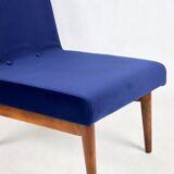 Dark blue velvet lounge chair, 1970s