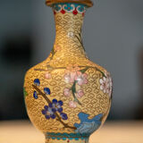 Asian vase decorated with cherry trees