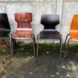 Set of 4 mismatched Dutch vintage chairs - Galvanitas, Eromes, Flottoto