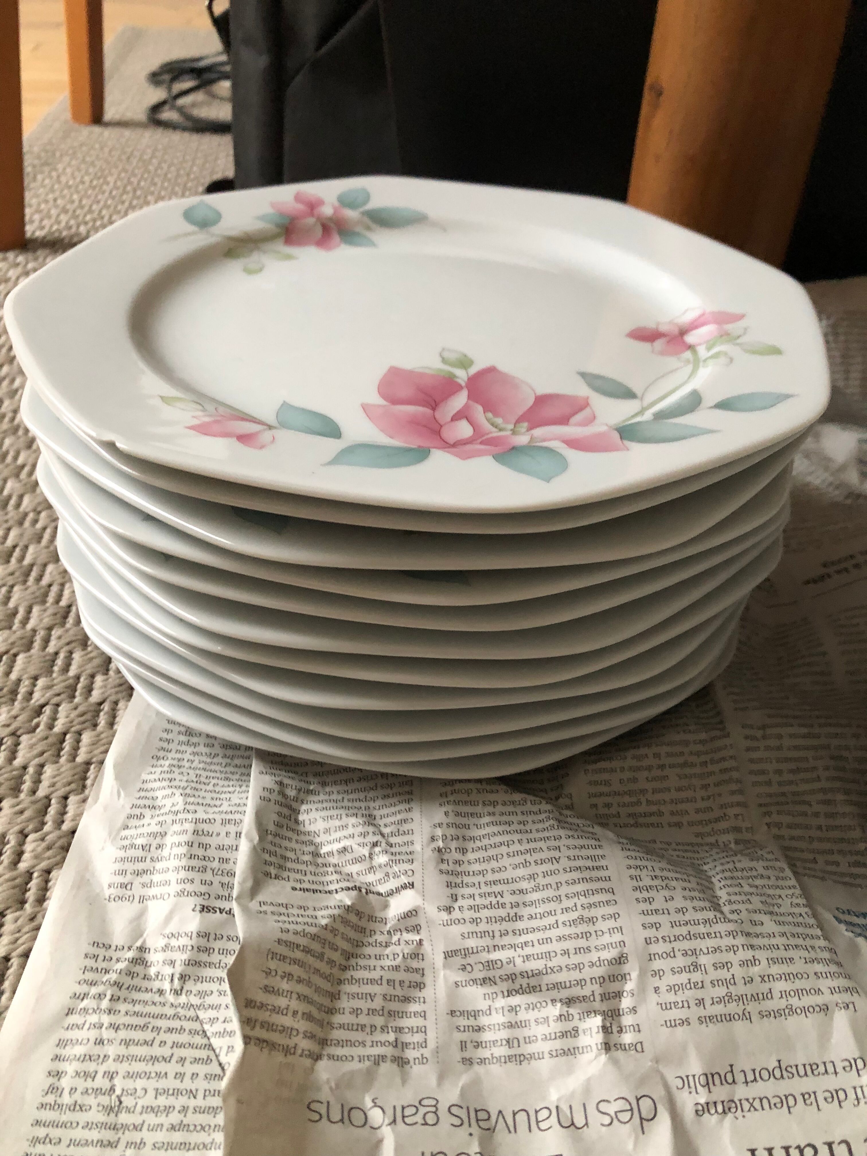 Porcelain plate service
