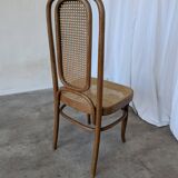 Vintage High Back Bentwood Cane Dining Chair / Thonet Style / Torn Seat