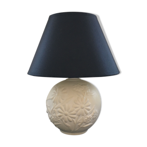 Lampe décor floral blanc
