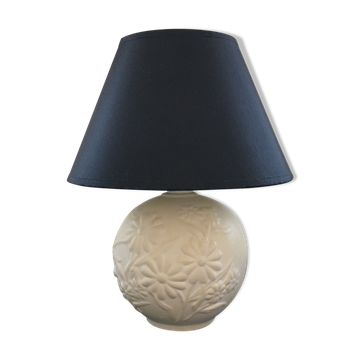 Lampe décor floral blanc