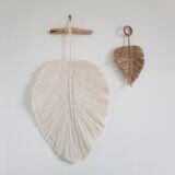 Plume en macramé tissage mural déco bohème