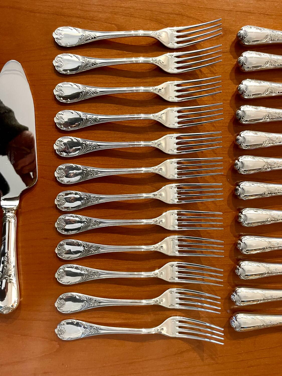Christofle Marly, dessert cutlery, cheese, knives, forks