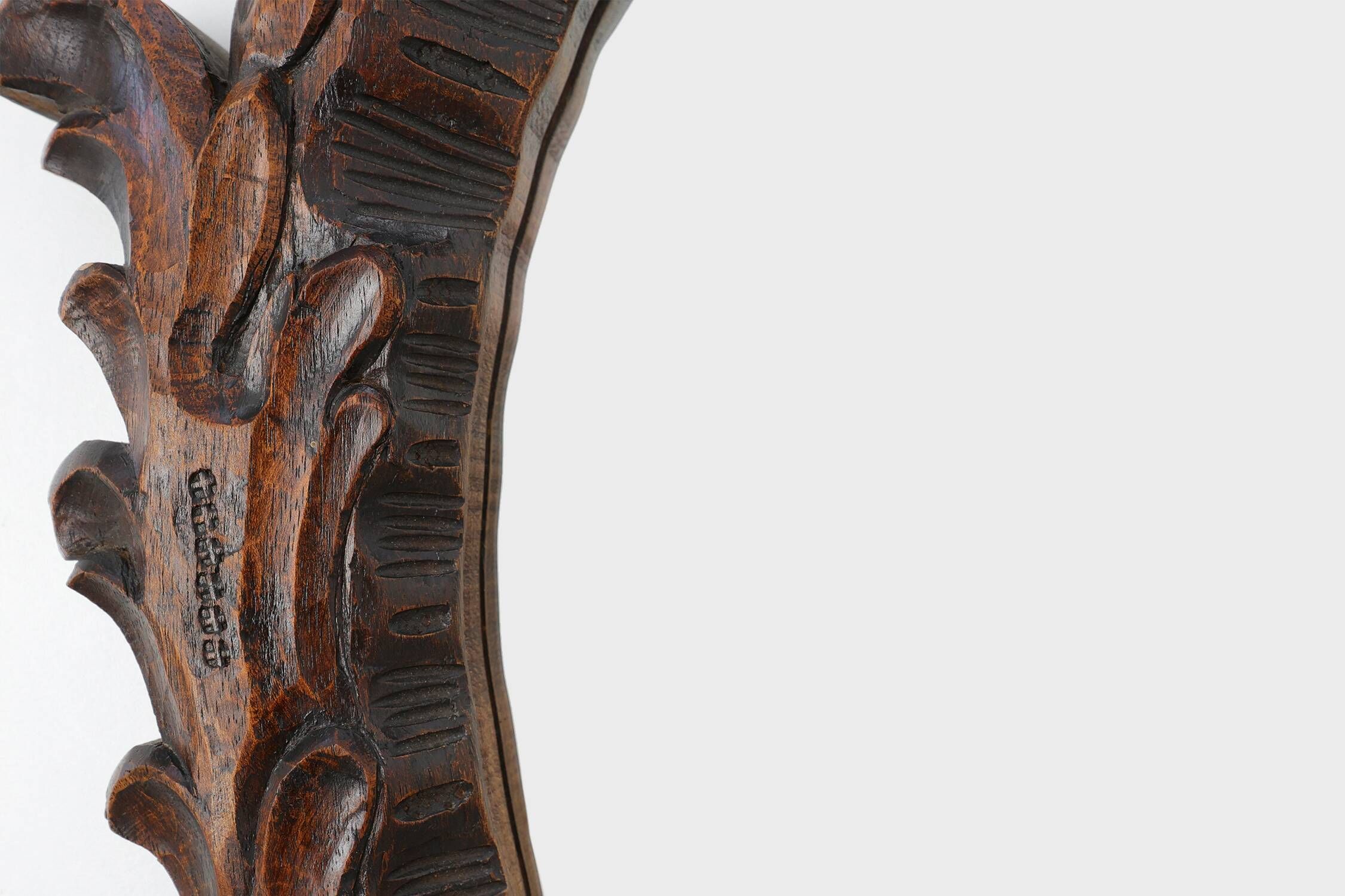 Rococo Style Carved Wooden Mirror with Cartouche-Shaped Glass, Italy