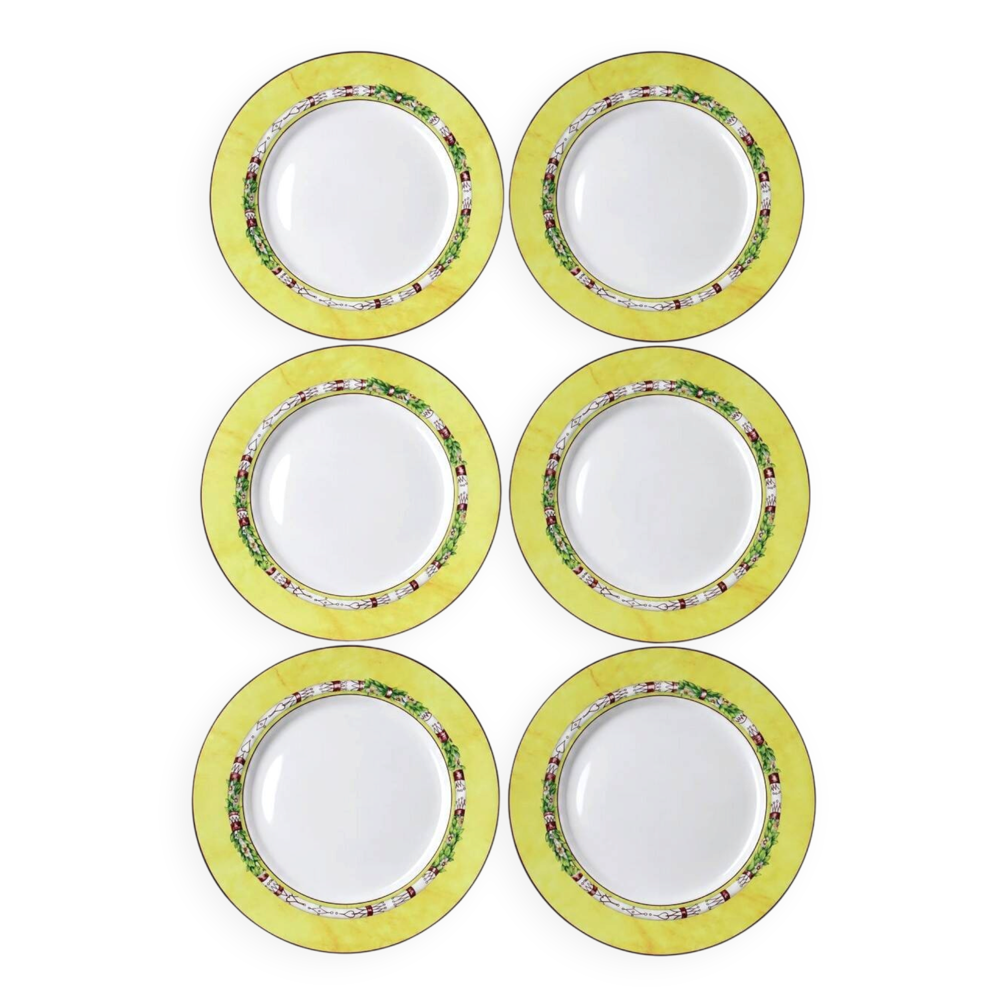 6 dessert plates Jean-Louis Coquet Limoges Terre de Sienne vintage
