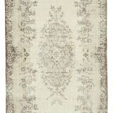 Anatolian handwoven antique 1980s beige rug 181 cm x 320 cm