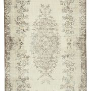 Anatolian handwoven antique 1980s beige rug 181 cm x 320 cm