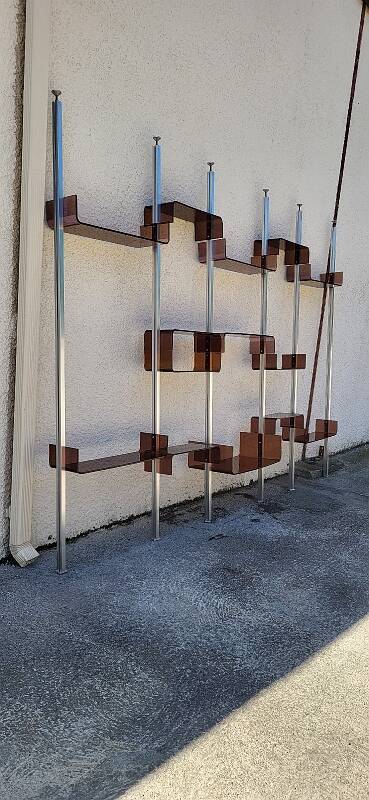 Vintage modular library shelf 6 legs and 14 shelves