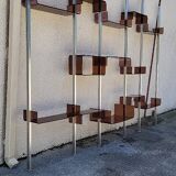 Vintage modular library shelf 6 legs and 14 shelves