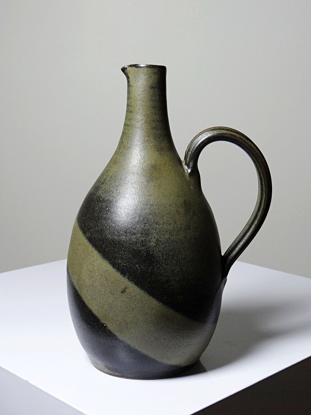 Vintage 1960s-1970s enamelled stoneware pear jug/pitcher