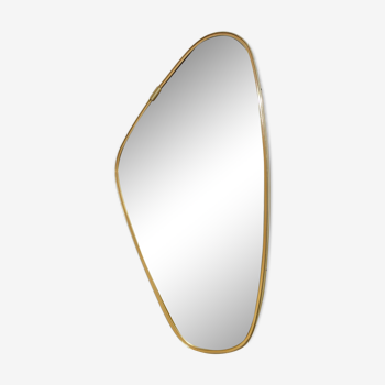 Asymmetrical brass mirror