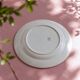 Round plate from the 19th century, pink ironstone, signed Maestricht "Toulouse"
