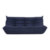 Canapé trois places Togo en bouclé bleu foncé par Michel Ducaroy pour Ligne Roset
