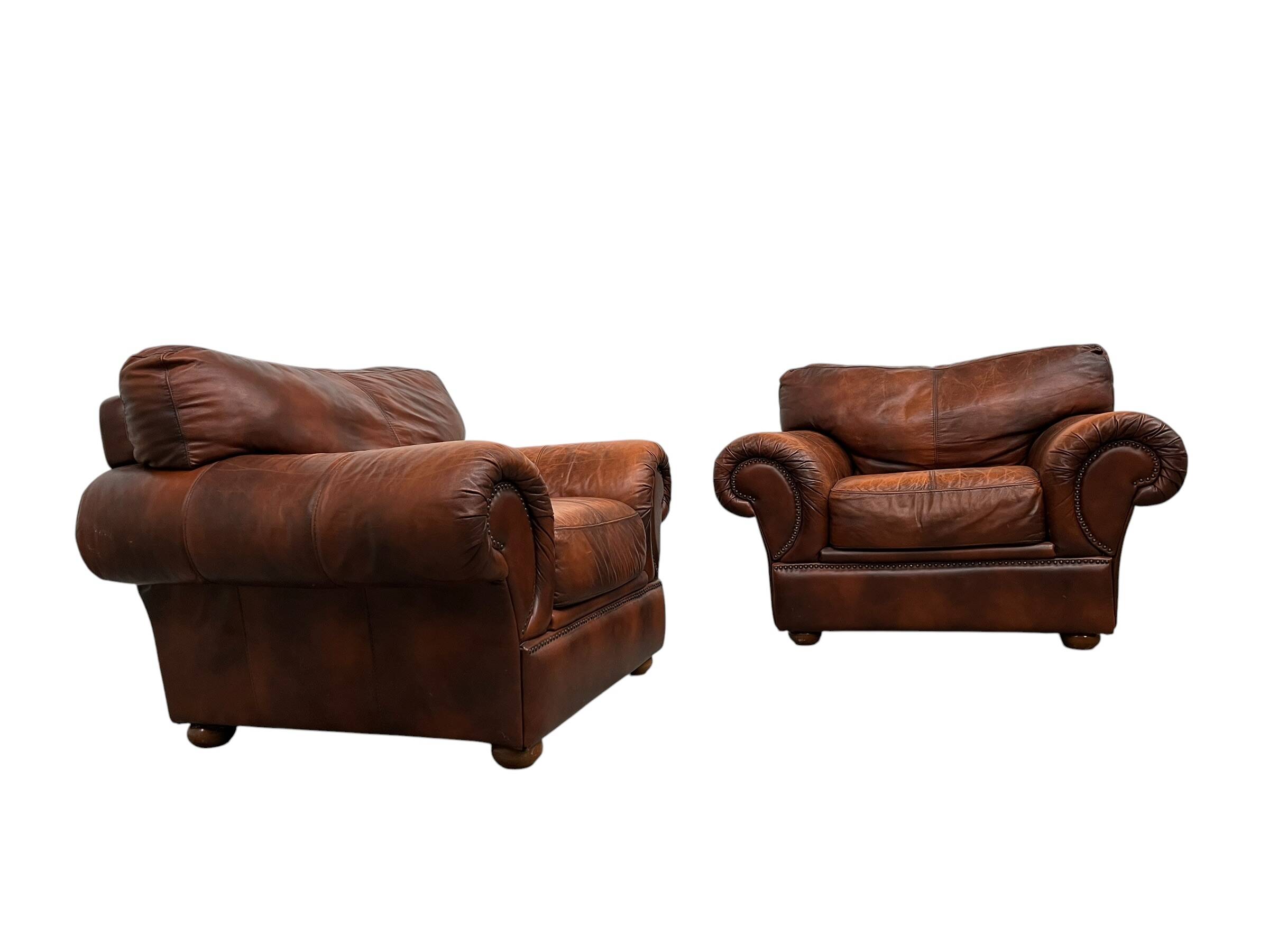 Ensemble de 2 fauteuils en cuir tchèque XL