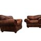 Ensemble de 2 fauteuils en cuir tchèque XL