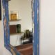 Antique mirror Louis Philippe style blue and gold patinated 58x48cm