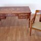Louis XVI style italian bank desk and bench, 1920s