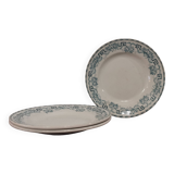 Set of 3 flat plates iron earth St-Amand "Athenes"
