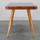 Table basse en hêtre et en verre opaque, années 1960, Tchécoslovaquie