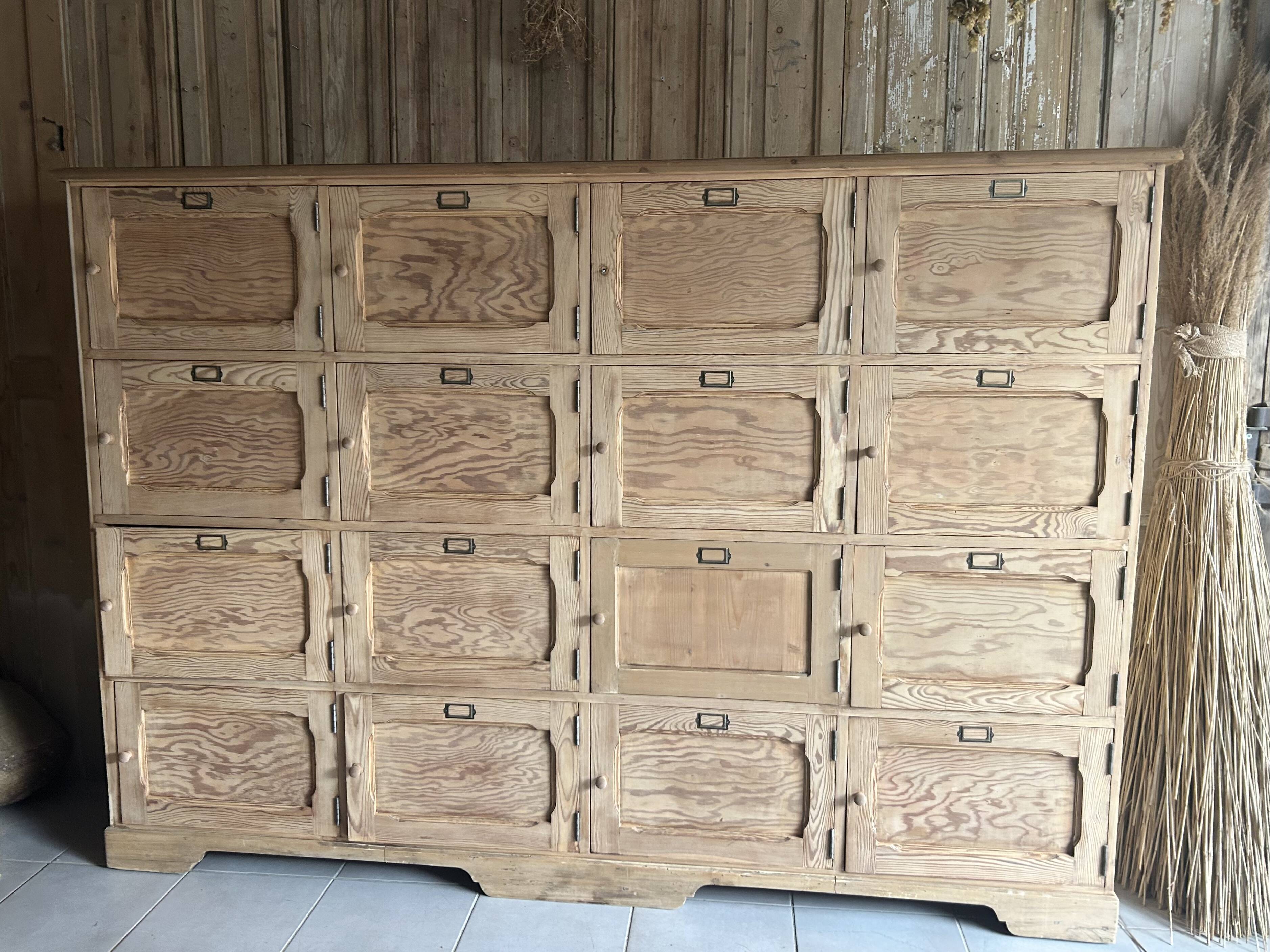 Fabulous workshop furniture with 16 lockers and doors.