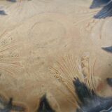 Denbac plate, flame-decorated ceramic